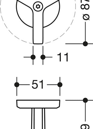 HEWI Dreifachhaken Serie 477 ( 3000207486 ) matt, elastisch Höhe 69 mm Ø 51 mm