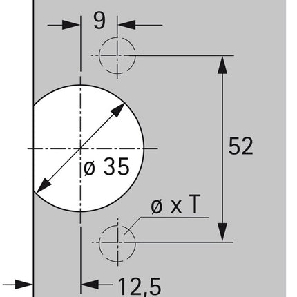 Kubek Hettich do zawiasu Selekta ( 8000611038 ) kubek TX 32 / 52x9