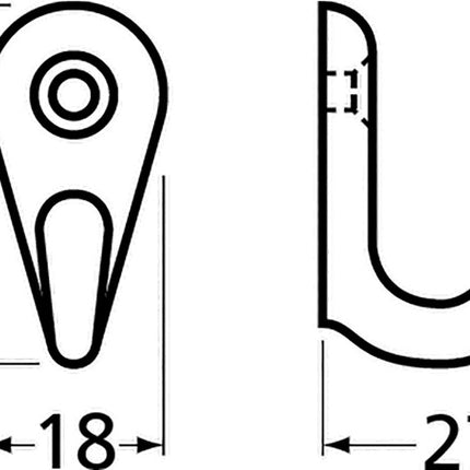 Hermeta haczyk na ręcznik 0557 ( 3000283324 ) 1 haczyk Wysokość 36 mm Występ 27 mm