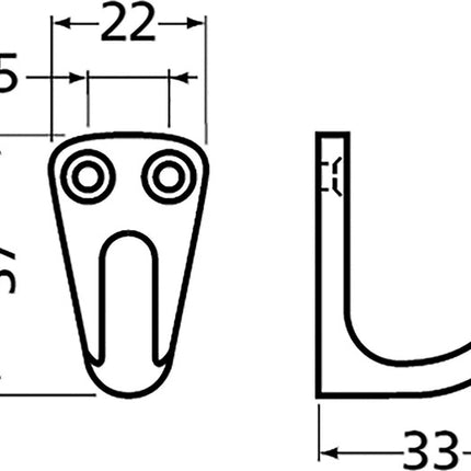 Hermeta haczyk na ręcznik 0553 ( 3000283279 ) 1 haczyk Wysokość 37 mm Występ 33 mm