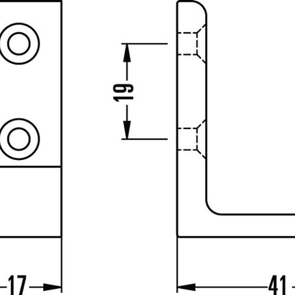 Hermeta wieszak na ubrania 0139 ( 3000283349 ) pojedynczy Występ 41 mm Wysokość 47 mm