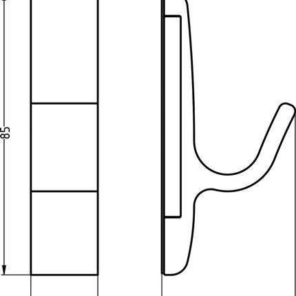 Hermeta magnetyczny wieszak na ubrania 0150 ( 3000283360 ) pojedynczy Występ 40 mm Wysokość 85 mm