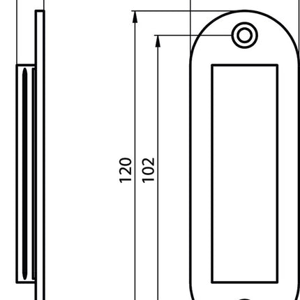 Hermeta drzwi przesuwne ( 3000283375 ) aluminium malowane proszkowo na czarno owalne długość 120 mm szerokość 40 mm