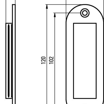 Hermeta drzwi przesuwne ( 3000283375 ) aluminium malowane proszkowo na czarno owalne długość 120 mm szerokość 40 mm