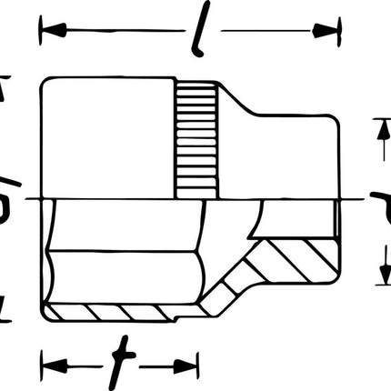 Gniazdo Hazet 1000 ( 8000466302 ) 3/4 ″ sześciokątne długość 68,5 mm
