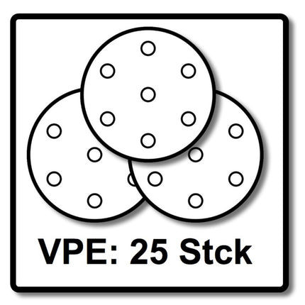 Bosch Exzenter Schleifpapier Set mit Klett gelocht K80 K120 K240 125 mm 25 Stück ( 2607019497 ) - Toolbrothers