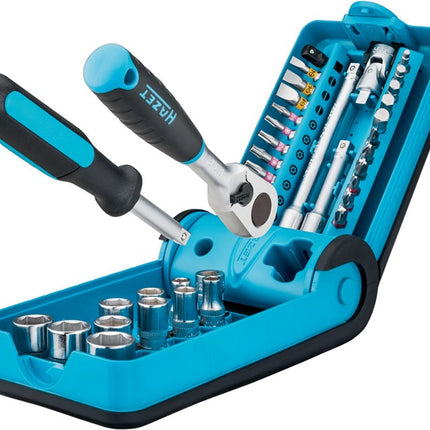 Zestaw kluczy nasadowych Hazet 856-1HP ( 8000753595 ) 38-częściowy 1/4 ″ Liczba zębów 90 sześciokątny