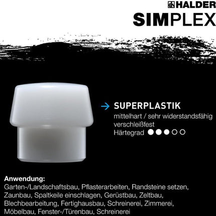 Młotek Halder SIMPLEX ( 8000794782 ) Długość 405 mm Głowica Ø 60 mm