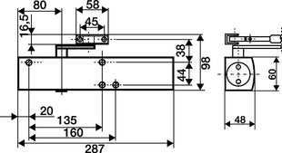 GEZE Ferme-porte à ciseaux TS 4000 ( 3000255073 ) argent EN 1-6