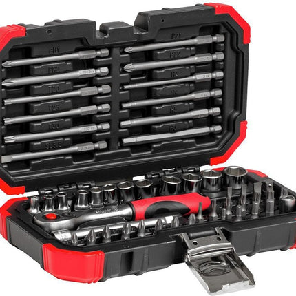 Gedore RED zestaw bitów/kluczy nasadowych R33003051 ( 8002654118 ) 51-częściowy 1/4 ″ Liczba zębów 72