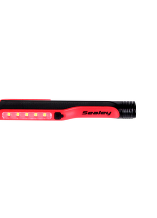 Sealey LED054R Leuchtstift rot - 100 Lumen LED wiederaufladbare Taschenlampe via USB/12V Kfz Adapter - Toolbrothers