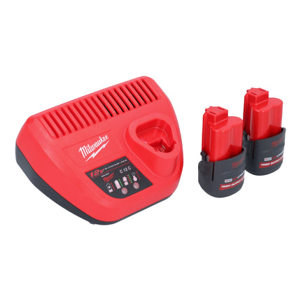 Milwaukee M12 FQID-252 akumulatorowy klucz udarowy 12 V 50 Nm 1/4" bezszczotkowy + 2x akumulator 2,5 Ah + ładowarka