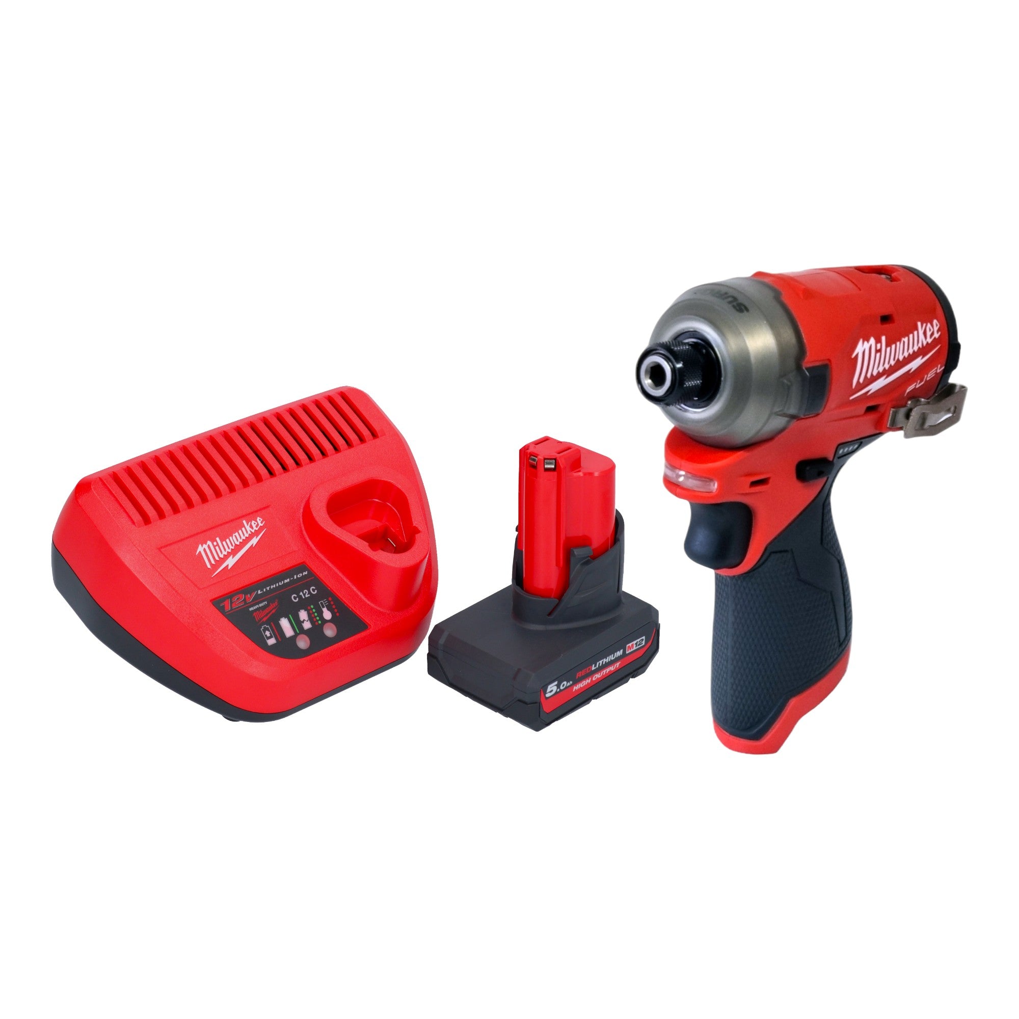 Milwaukee M12 FQID 501 Akku Schlagschrauber 12 V 50 Nm 1 4 Brushless 1x Akku 5 0 Ah Ladegeraet 0 - toolbrothers