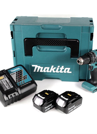 Makita DHP 485 RTJ 18 V Li-Ion Akku Schlagbohrschrauber im Makpac + 2 x 5,0 Ah Akku + Ladegerät - Toolbrothers