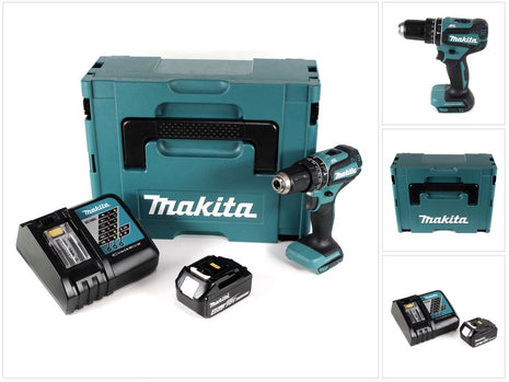 Makita DHP 485 RM1J 18 V Li-Ion Akku Schlagbohrschrauber im Makpac + 1 x 4,0 Ah Akku + Ladegerät - Toolbrothers