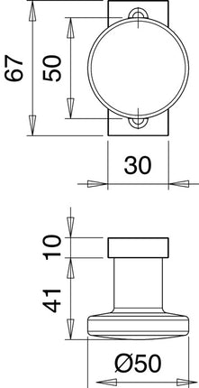 Gałka drzwiowa z profilem EDI 1394/0000 ( 3000200017 ) Materiał aluminium F1 stała