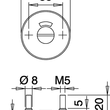 Rozeta na klucz EDI para 057 ( 3000261370 ) stal nierdzewna F00 okrągła