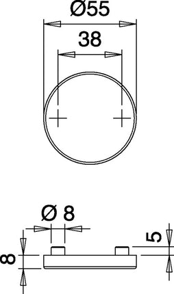 Rozeta na klucz EDI para 058 ( 3000261369 ) stal nierdzewna F00 okrągła