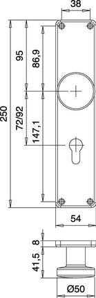 Płytka renowacyjna pokrętła EDI 344 H ( 3000261364 ) stal nierdzewna EST 92 mm PZ