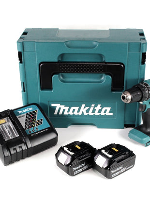 Makita DHP 485 RGJ Akku Schlagbohrschrauber 18V 50Nm + 2x Akku 6,0Ah + Schnellladegerät + Makpac - Toolbrothers