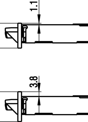 BKS Zimmertür-Einsteckschloss 0215 ( 3000251045 ) BB 20/ 55/72/8 mm DIN links Klasse 1 Kunststoff