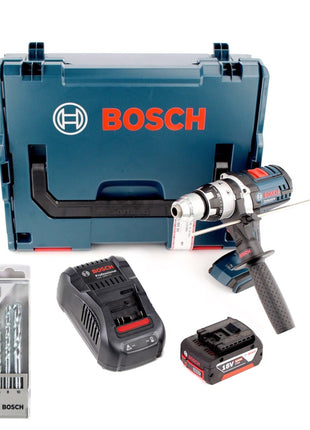 Bosch GSB 18 VE-2-Li 18V Li-Ion Professional Akku Schlagbohrschrauber in L-Boxx + 1x 5,0 Ah Akku und Ladegerät + Bosch 5 tlg. Steinbohrer Set Impact 4 - 10 mm - Toolbrothers