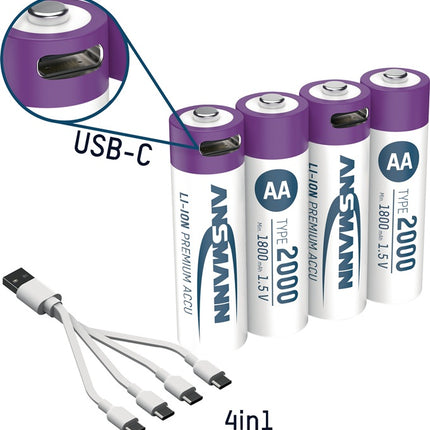 Ogniwo akumulatorowe Ansmann ( 4000876124 ) 1,5 V 1800 mAh