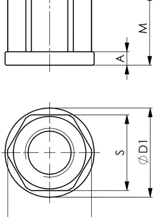 Écrou hexagonal AMF DIN 6331 (4000833405) Clé M6 taille 10 mm, classe de résistance 10