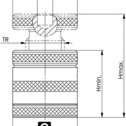 Wspornik wkręcany AMF nr 6400M ( 4000833476 ) rozmiar 80 wysokość 60 - 80 mm