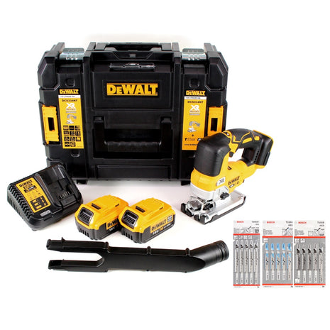 DeWalt DCS 334 M2 Akku Pendelhub Stichsäge 18V Brushless + 2x Akku 4,0Ah + Ladegerät + 15x Stichsägeblätter+ TSTAK - Toolbrothers