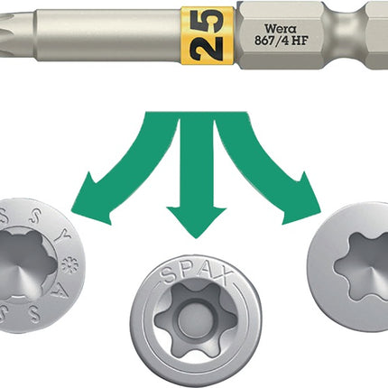 Wera Bit 867 TORX(R) HF ( 8002899422 ) 1/4 ″ TX 25 Długość 50 mm