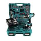 Makita DHP 453 SMTK Akku Schlagbohrschrauber 18 V 42Nm + 1x Akku 4,0Ah + Ladegerät + Koffer mit 101tlg. Zubehörset - Toolbrothers