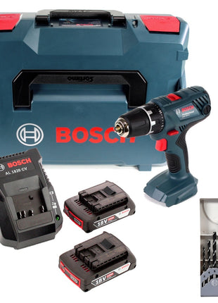 Bosch Professional GSR 18V-21 Akku Bohrschrauber 18V 55Nm + 2x Akku 2,0Ah + Ladegerät + Holzbohrer Set + L-Boxx - Toolbrothers