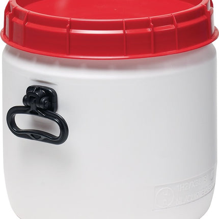 Bęben z szeroką szyjką ( 9000450111 ) 26 l biały z czerwoną pokrywą Otwór do napełniania-Ø 296 mm