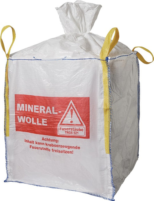 Torba transportowa Big Bag ( 4000818466 ) Długość 900 mm Szerokość 900 mm Wysokość 1100 mm Nadruk: Wełna mineralna