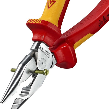 Szczypce uniwersalne z noskiem igłowym Knipex ( 8002875246 ) długość 185 mm chromowane VDE