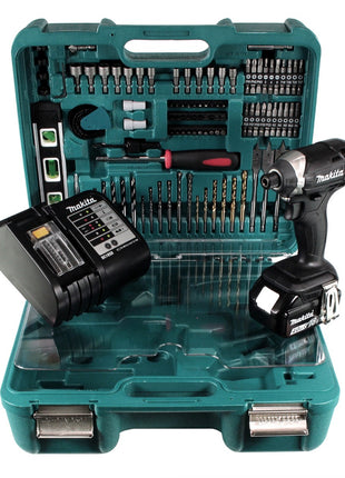 Makita DTD 152 SMTK B Akku Schlagschrauber 18V 165Nm + 1x Akku 4,0Ah + Ladegerät + 101tlg. Zubehörset im Koffer - Toolbrothers