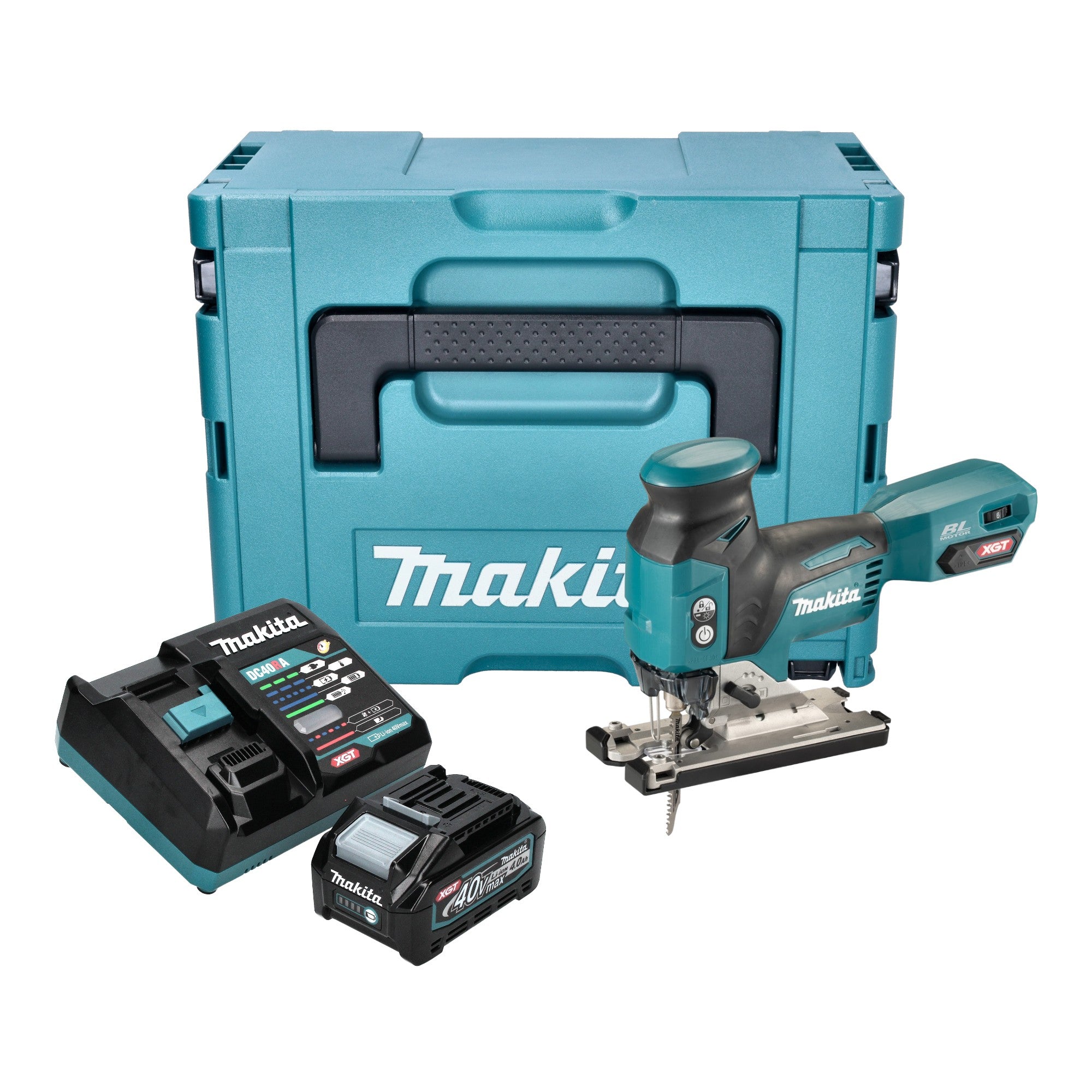 Makita JV 001 GM101 Akku Stichsaege 40 V max 135 mm Brushless 1x Akku 4 0 Ah Ladegeraet Makpac 0 - toolbrothers
