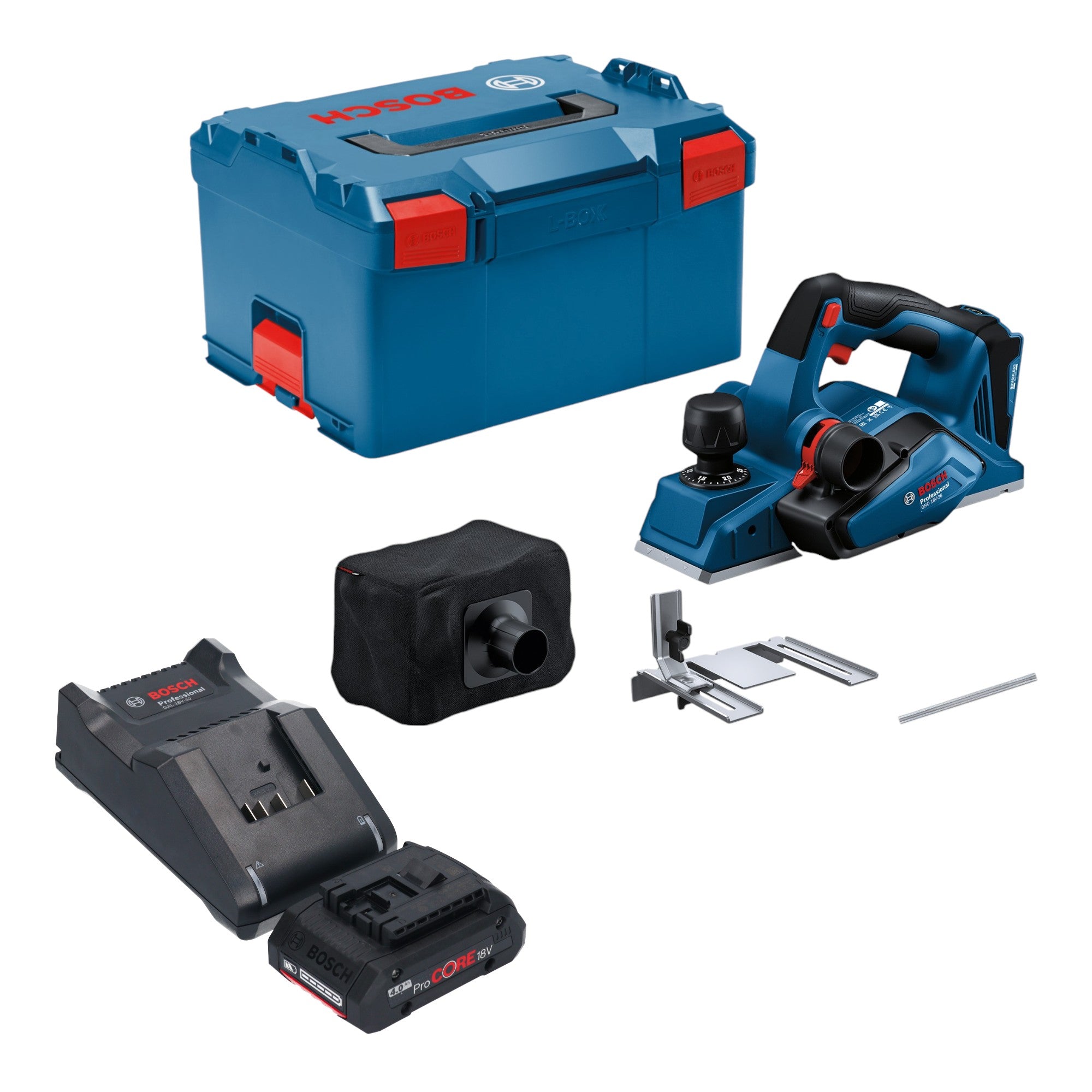 Bosch GHO 18V 26 Professional Akku Hobel 18 V 2 6 mm Brushless 1x ProCORE Akku 4 0 Ah Ladegeraet L Boxx 0 - toolbrothers