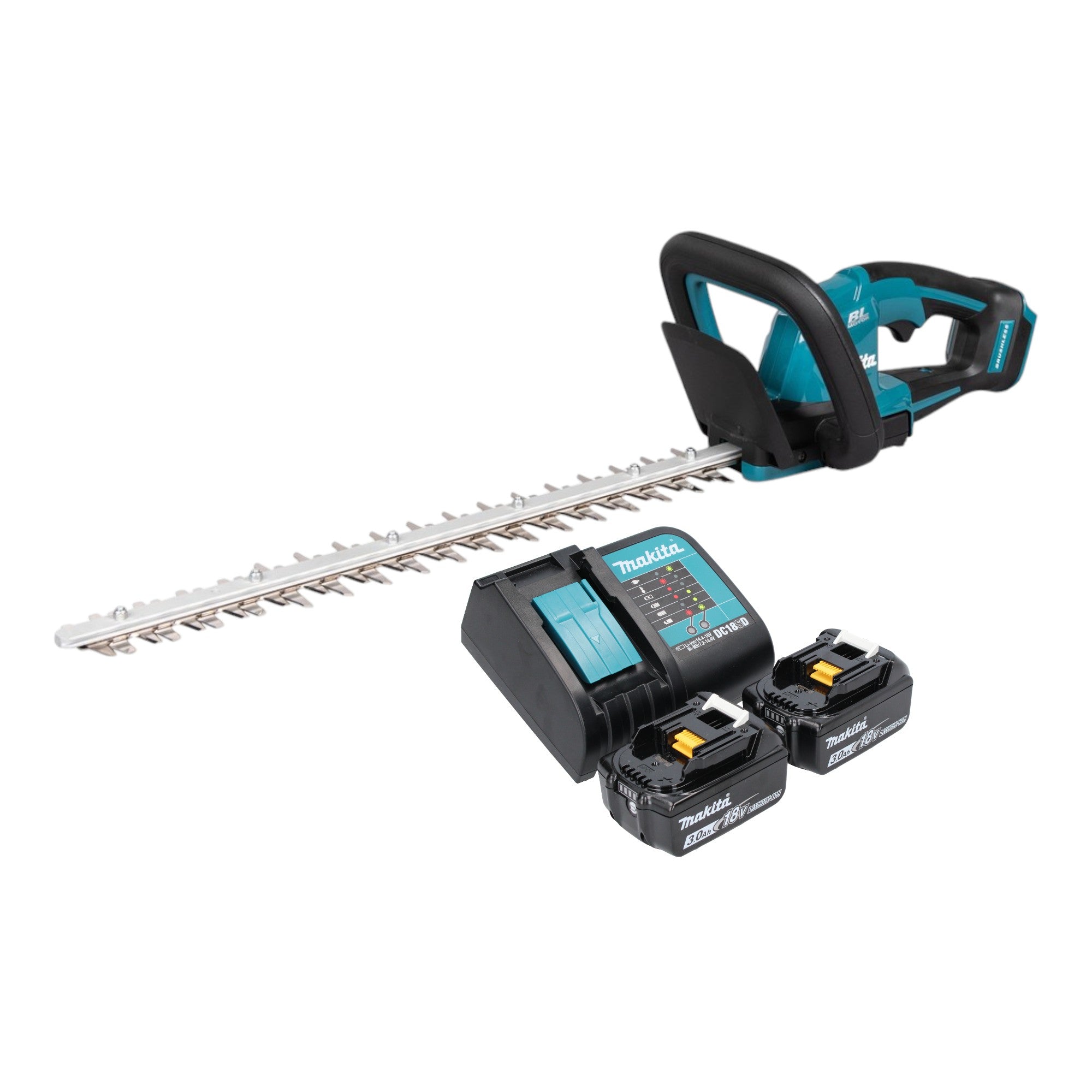 Makita DUH 506 SF2 Akku Heckenschere 18 V 50 cm Brushless 2x Akku 3 0 Ah Ladegeraet 0 - toolbrothers