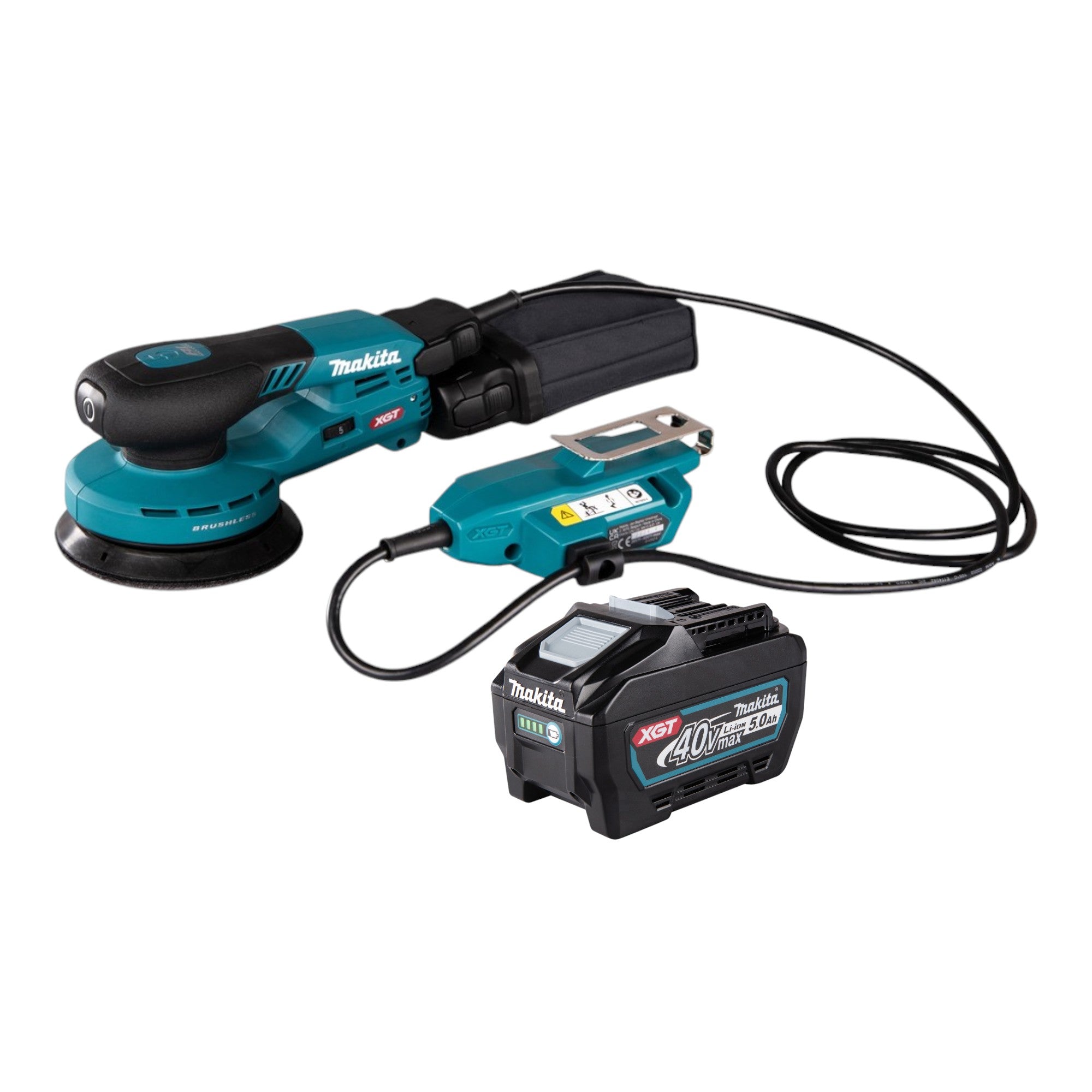 Makita BO 001 CGT1 Akku Exzenterschleifer 40 V max 125 mm 5 0 mm Hub Brushless 1x Akku 5 0 Ah ohne Ladegeraet 0 - toolbrothers