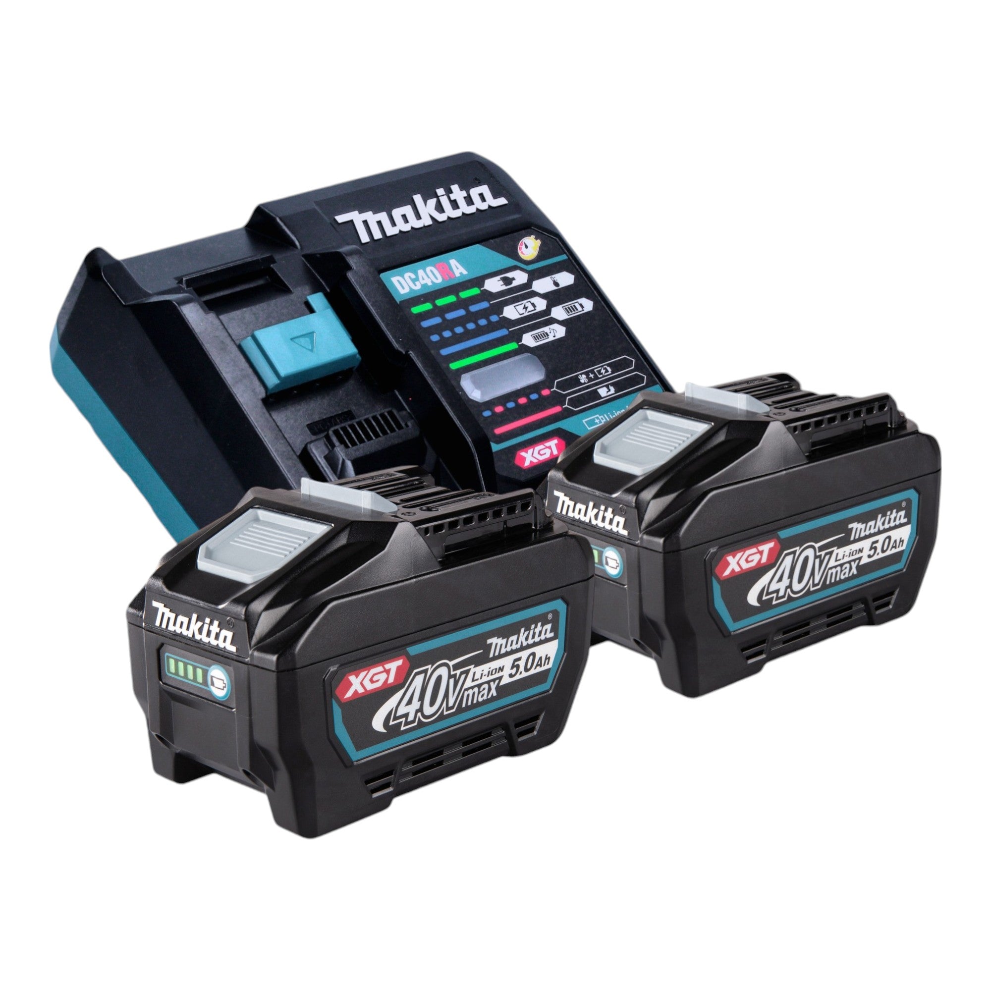 Makita BO 001 CGT201 Akku Exzenterschleifer 40 V max 125 mm 5 0 mm Hub Brushless 2x Akku 5 0 Ah Ladegeraet Makpac 3 - toolbrothers