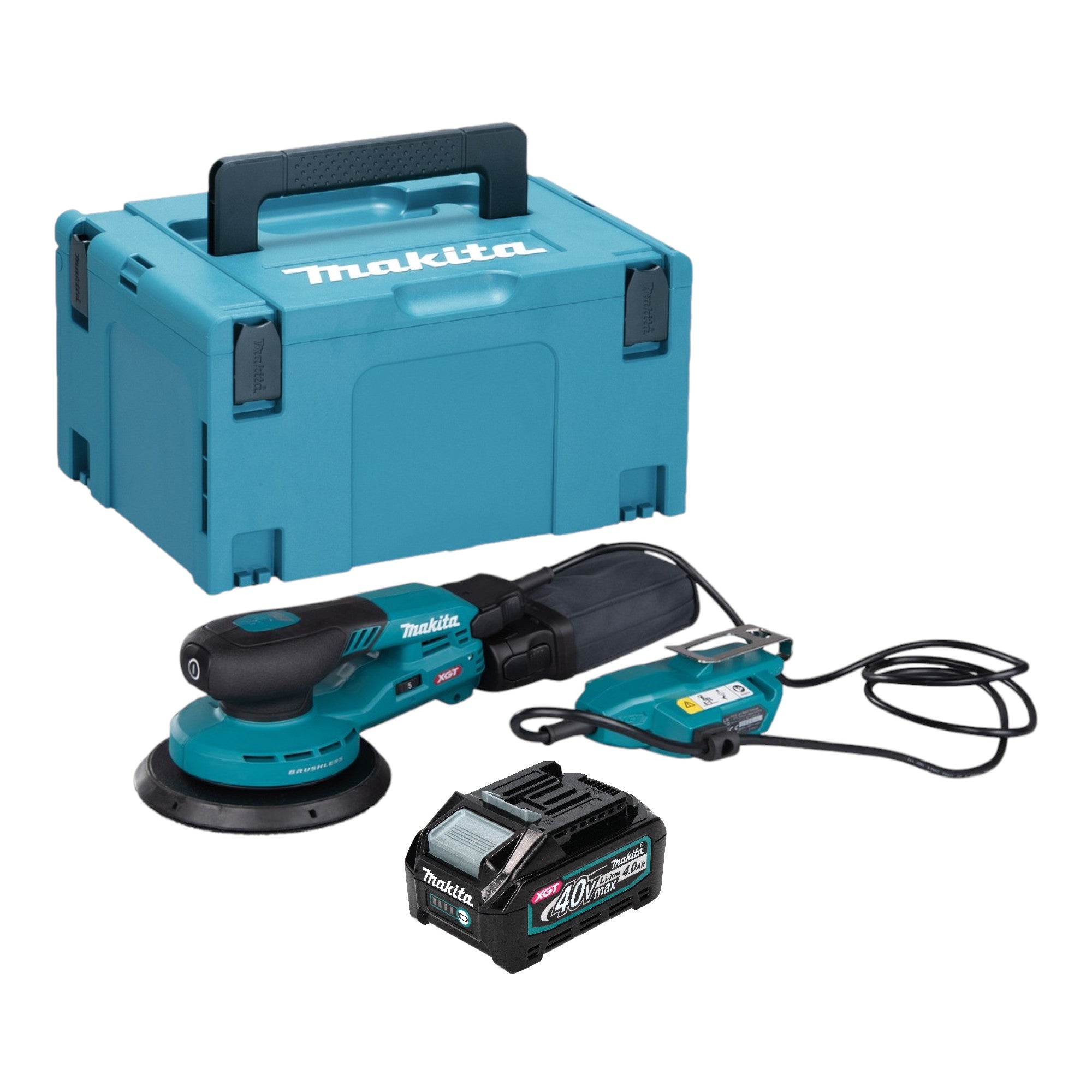 Makita BO 002 CGM101 Akku Exzenterschleifer 40 V max 150 mm 5 0 mm Hub Brushless 1x Akku 4 0 Ah Makpac ohne Ladegeraet 0 - toolbrothers