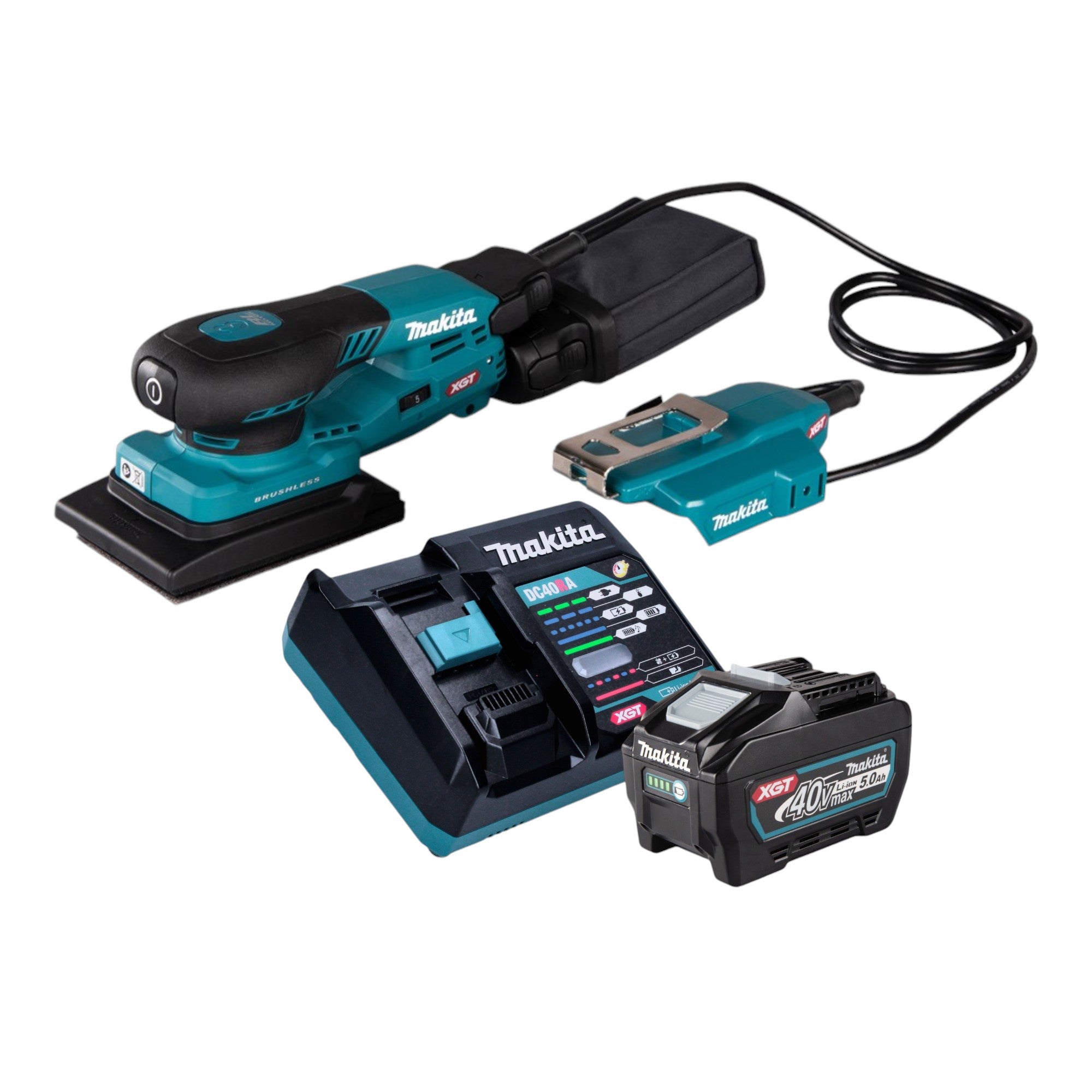 Makita BO 005 CGT101 Akku Schwingschleifer 40 V max 80 x 130 mm 3 0 mm Hub Brushless 1x Akku 5 0 Ah Ladegeraet 0 - toolbrothers