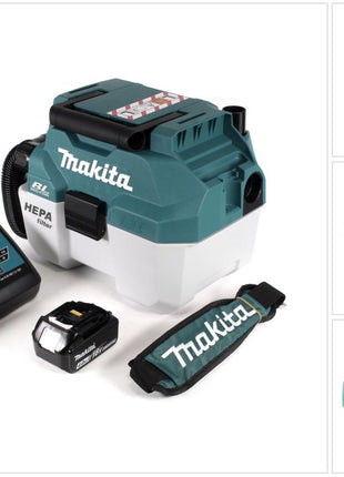 Makita DVC 750 LRM1X3 Akku Staubsauger Nass und Trockensauger 18 V tragbar + 1x 4,0 Ah Akku und Lader - ohne Zubehör - Toolbrothers