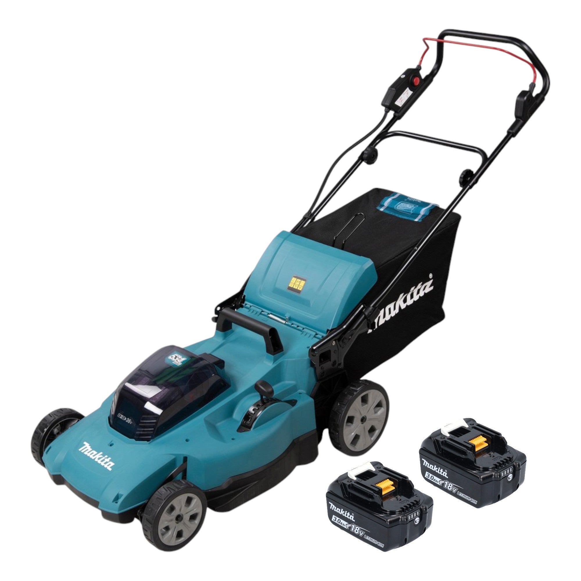Makita DLM 538 F2 Akku Rasenmaeher 36 V 2x 18 V 530 mm 2x Akku 3 0 Ah ohne Ladegeraet 0 - toolbrothers