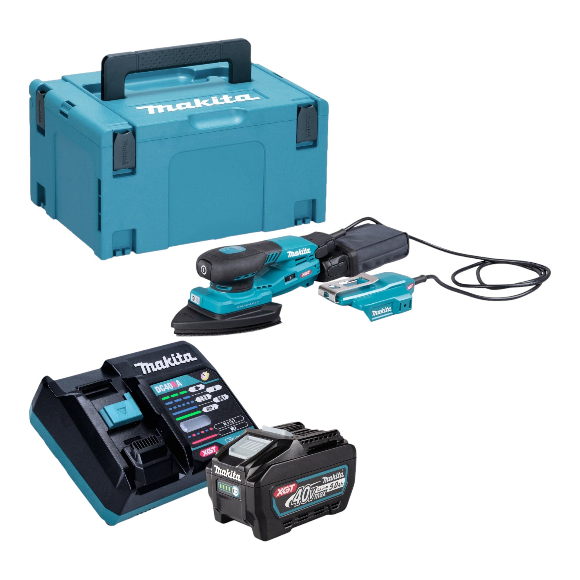 Makita BO 006 CGT101 Akku Deltaschleifer 40 V max 100 x 150 mm 3 0 mm Hub Brushless 1x Akku 5 0 Ah Ladegeraet Makpac 0 - toolbrothers