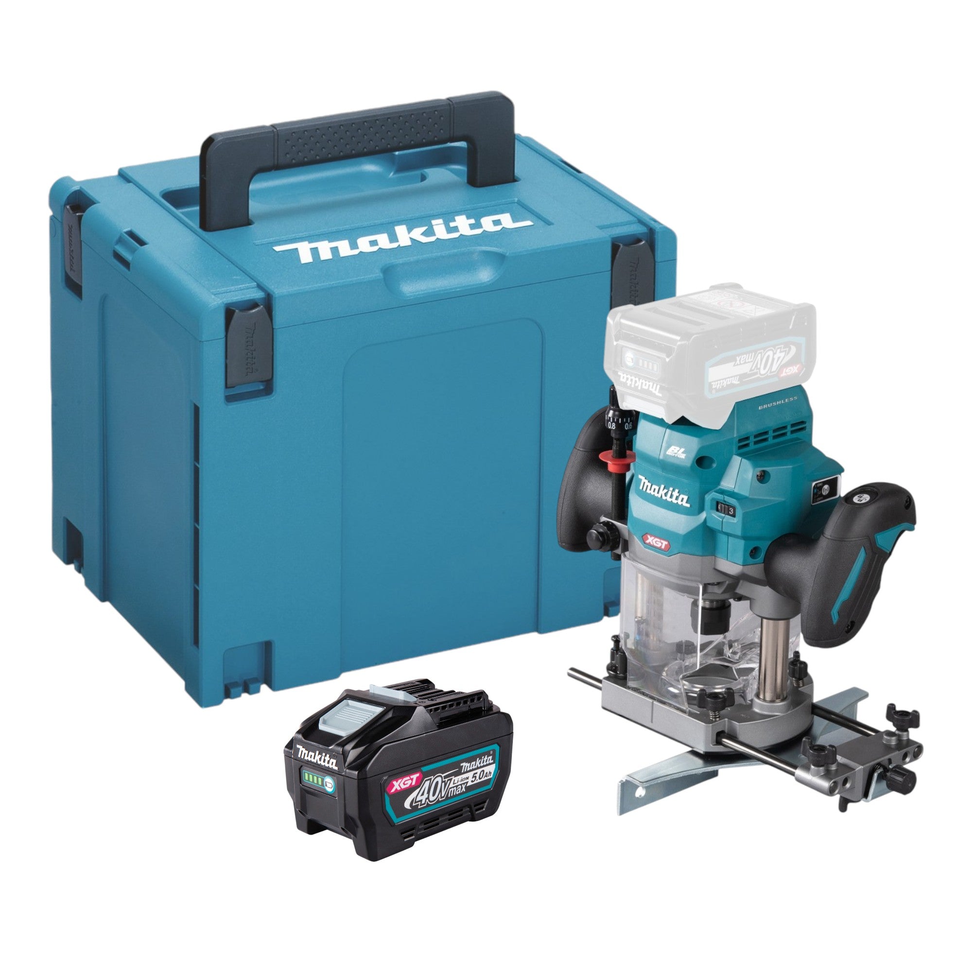 Makita RP 001 GT101 Akku Oberfraese 40 V max 12 mm Brushless 1x Akku 5 0 Ah Makpac ohne Ladegeraet 0 - toolbrothers