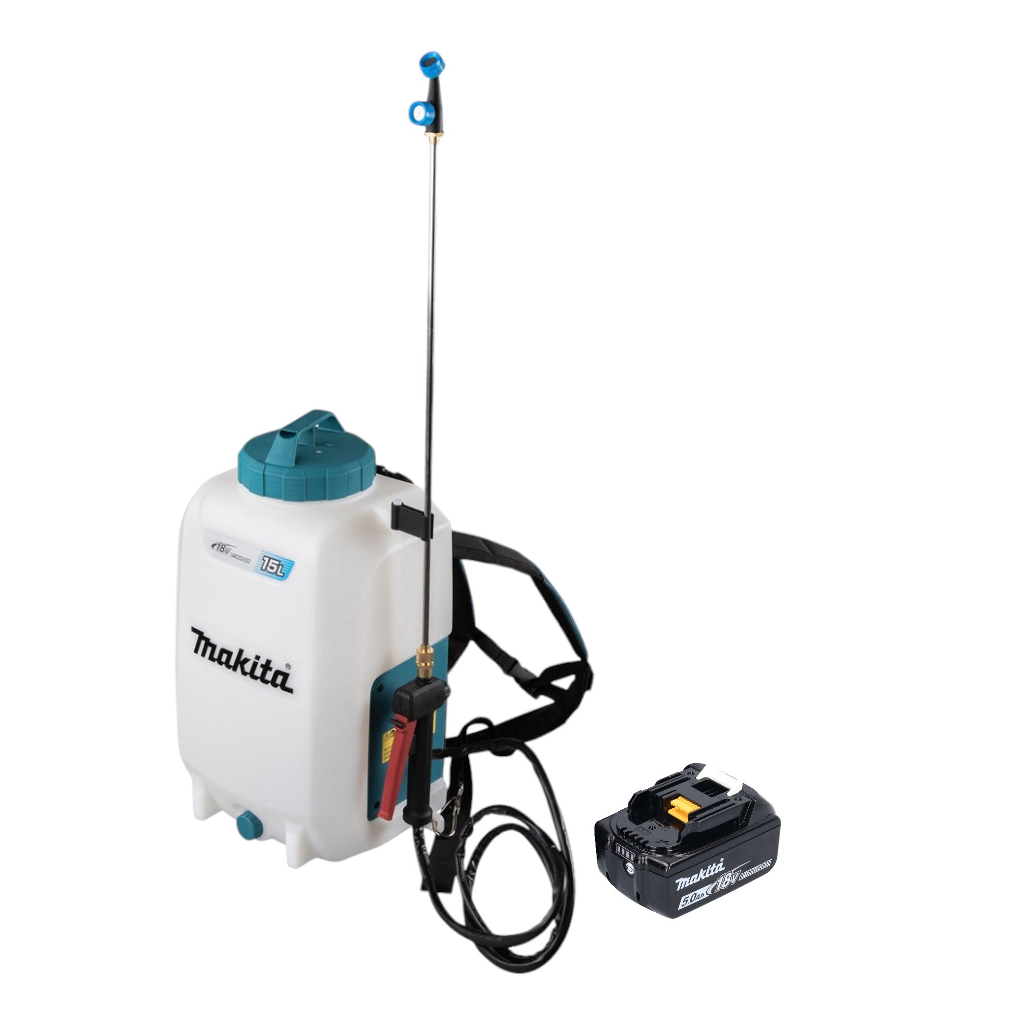 Makita DUS 158 T Akku Druckspritze 18 V 15 l 5 0 bar 1x Akku 5 0 Ah ohne Ladegeraet 0 - toolbrothers