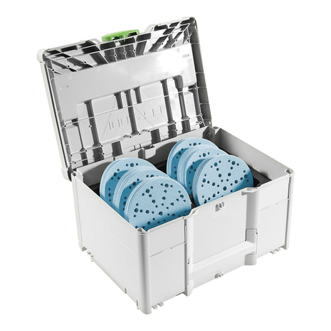 Festool Granat D150 GR SYS Schleifmittel Set P60 - P220 120 tlg. ( 578192 ) + Systainer für RO 150, ES 150, ETS 150, ETS EC 150, LEX 150, WTS 150